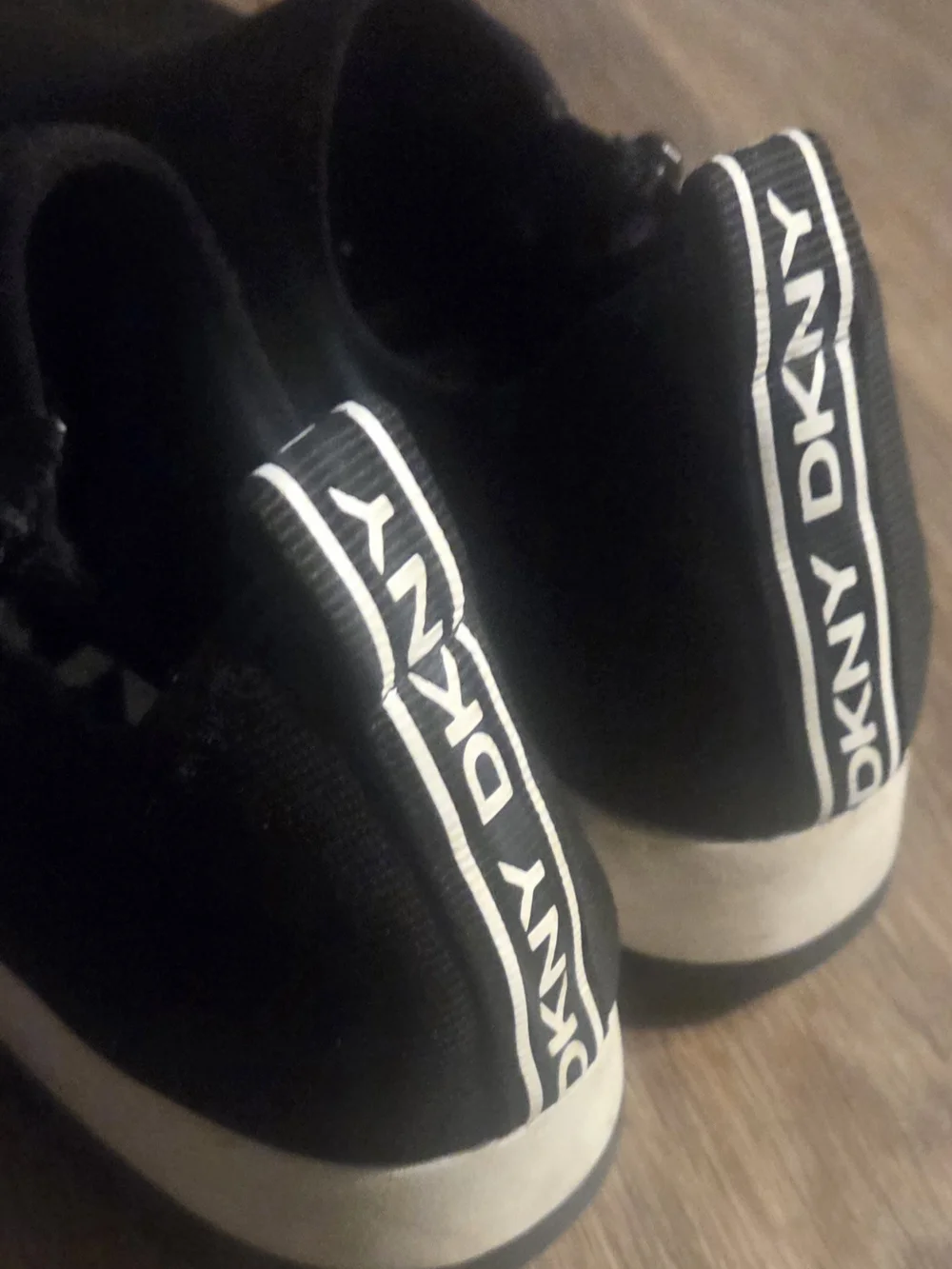 DKNY Men’s Black Slip-On Knit Sneakers